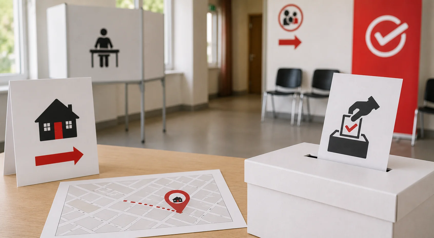 Wegweiser zum Wahllokal und Stimmabgabe bei der Kommunalwahl Hemmingen 2026