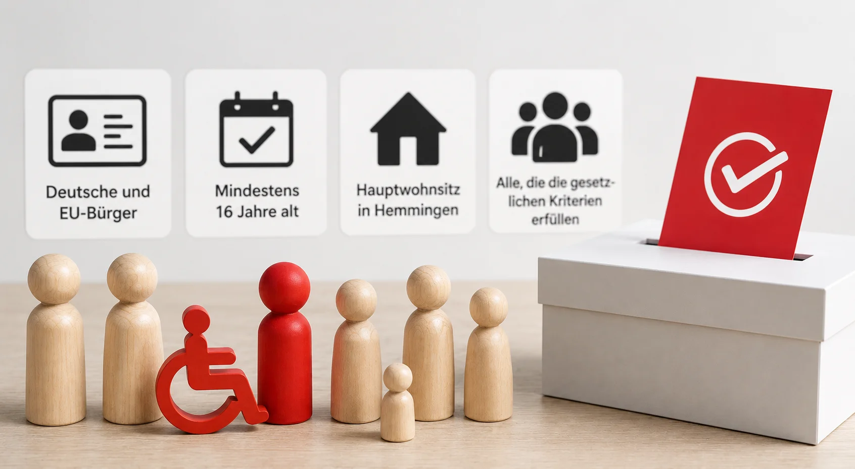 Bürgerinnen und Bürger verschiedener Altersgruppen informieren sich über die Teilnahme an der Kommunalwahl Hemmingen 2026
